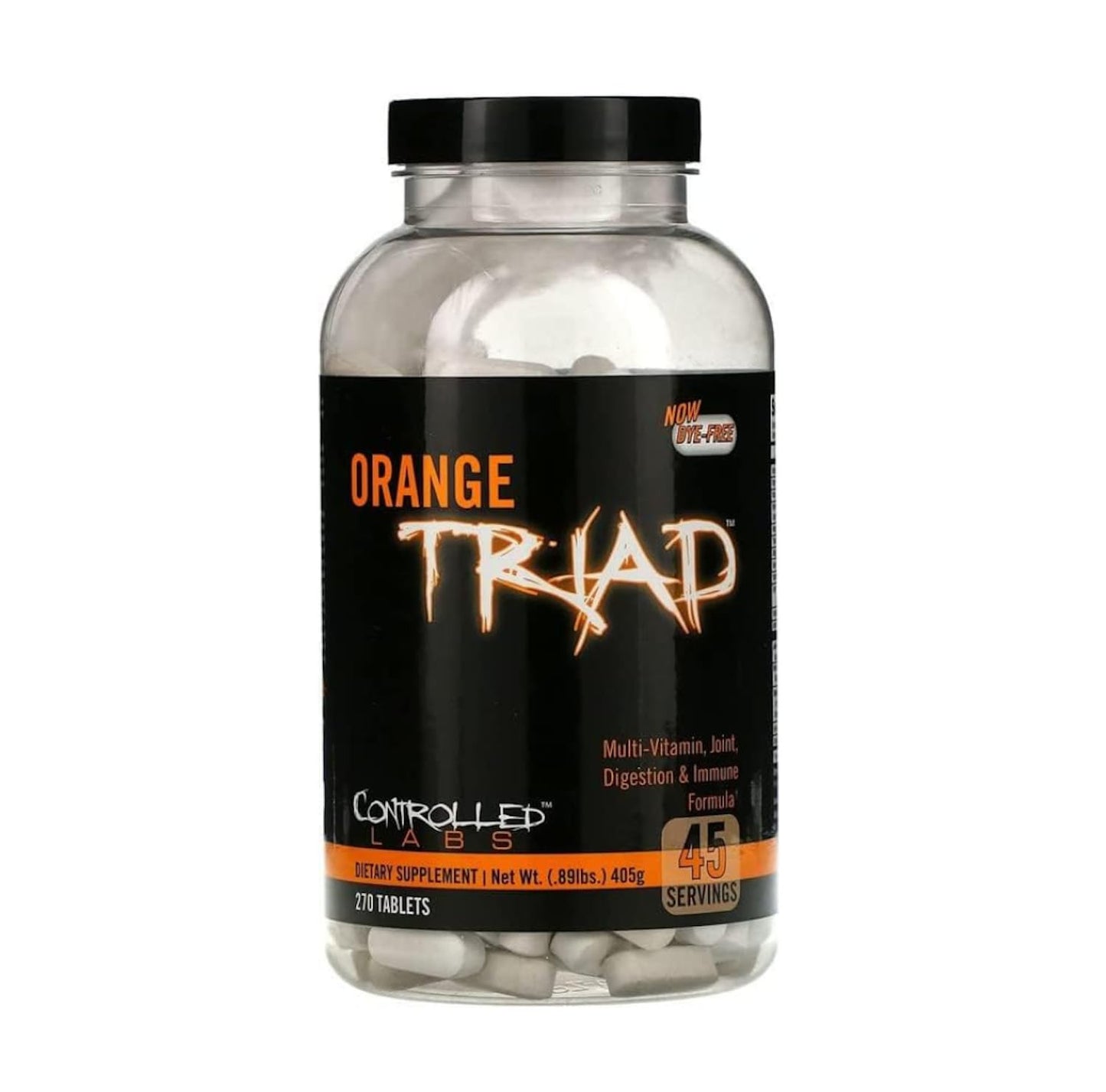 CONTROLLED LABS Orange Triad Daily Multivitamin, Iron Free Sports Supplement for Workout, Digestion, Immune, and Joints, 45 serv - Tablets (270 Count (Pack of 1)) - dailyvitalstore