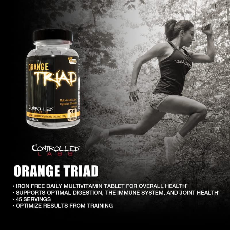CONTROLLED LABS Orange Triad Daily Multivitamin, Iron Free Sports Supplement for Workout, Digestion, Immune, and Joints, 45 serv - Tablets (270 Count (Pack of 1)) - dailyvitalstore