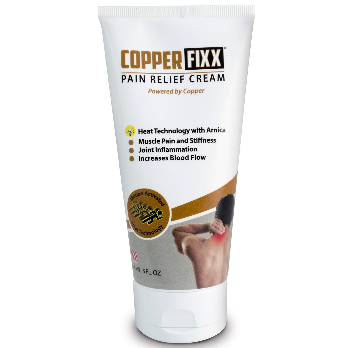CopperFixx Pain Relief Cream, 5 Fl Oz Tube Powered by Copper with Heat Technology Arnica for Muscle & Stiffness Joint Inflammation, Knee, Back, Shoulder Arthritis Pain. Fast Acting, CF03028 - dailyvitalstore