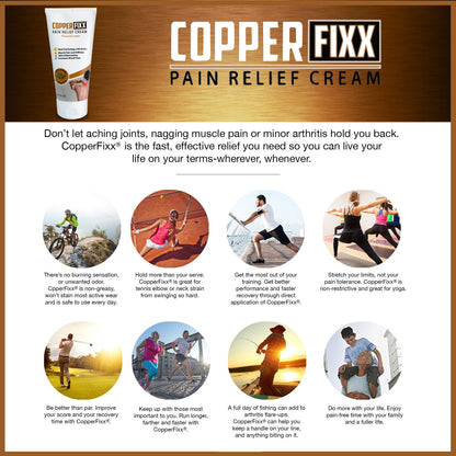 CopperFixx Pain Relief Cream, 5 Fl Oz Tube Powered by Copper with Heat Technology Arnica for Muscle & Stiffness Joint Inflammation, Knee, Back, Shoulder Arthritis Pain. Fast Acting, CF03028 - dailyvitalstore