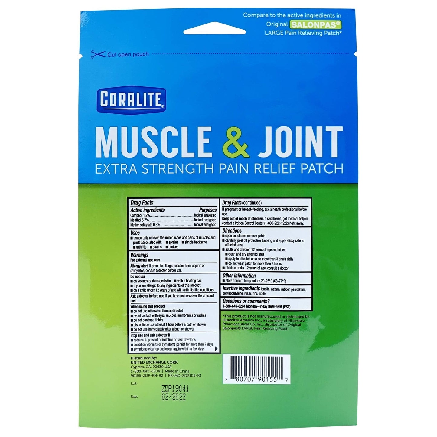 Coralite Pain Relieving Patch - Extra Strength Joint & Muscle Pain Relief Patches for Back Pain, Muscle Soreness and Joint Pain, 2 Patches Per Pack (24 Pack) - dailyvitalstore