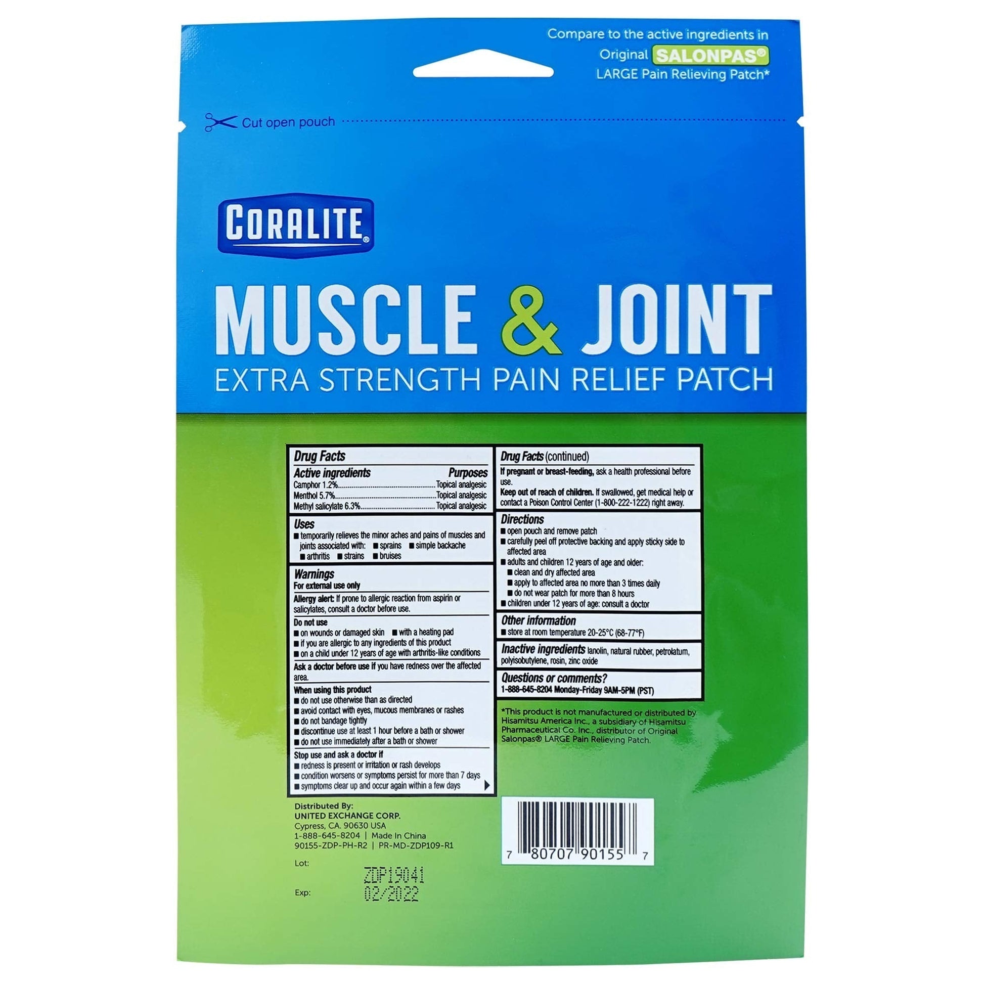 Coralite Pain Relieving Patch - Extra Strength Joint & Muscle Pain Relief Patches for Back Pain, Muscle Soreness and Joint Pain, 2 Patches Per Pack (24 Pack) - dailyvitalstore