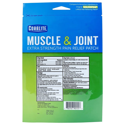 Coralite Pain Relieving Patch - Extra Strength Joint & Muscle Pain Relief Patches for Back Pain, Muscle Soreness and Joint Pain, 2 Patches Per Pack (24 Pack) - dailyvitalstore