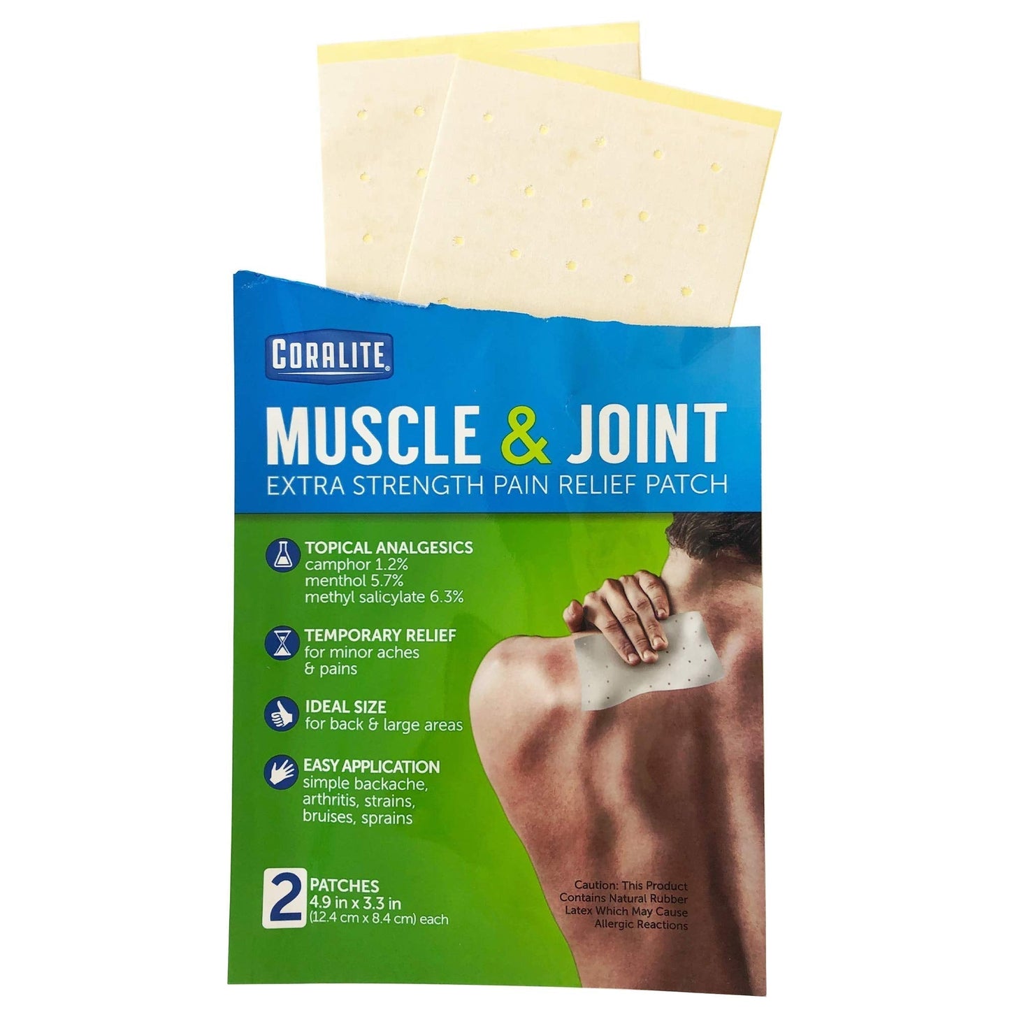 Coralite Pain Relieving Patch - Extra Strength Joint & Muscle Pain Relief Patches for Back Pain, Muscle Soreness and Joint Pain, 2 Patches Per Pack (24 Pack) - dailyvitalstore