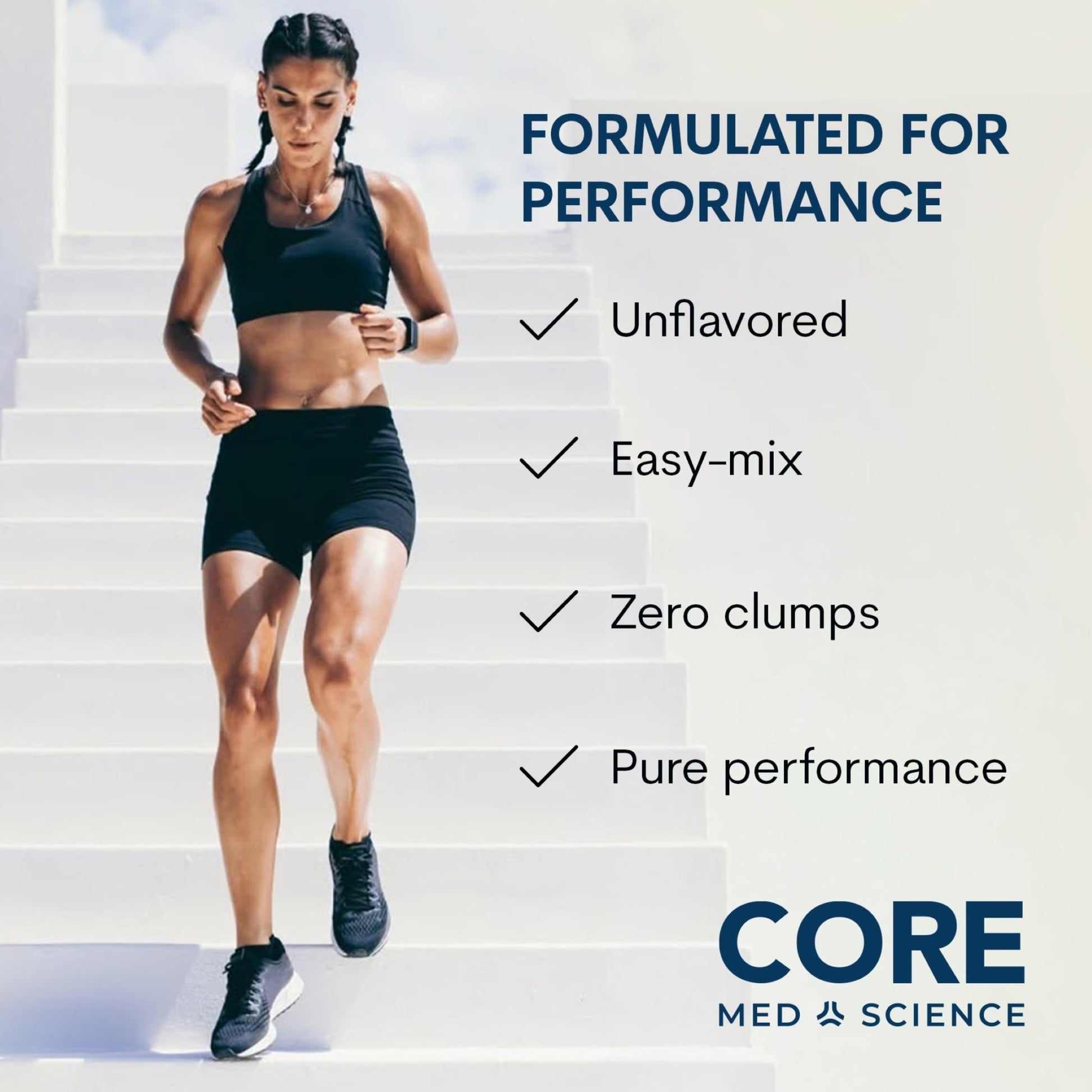 Core Med Science Creatine Monohydrate Powder 90 Servings - NSF Certified for Sport, 5g Pure Micronized Creatine, Unflavored Supplement for Strength, Recovery - dailyvitalstore