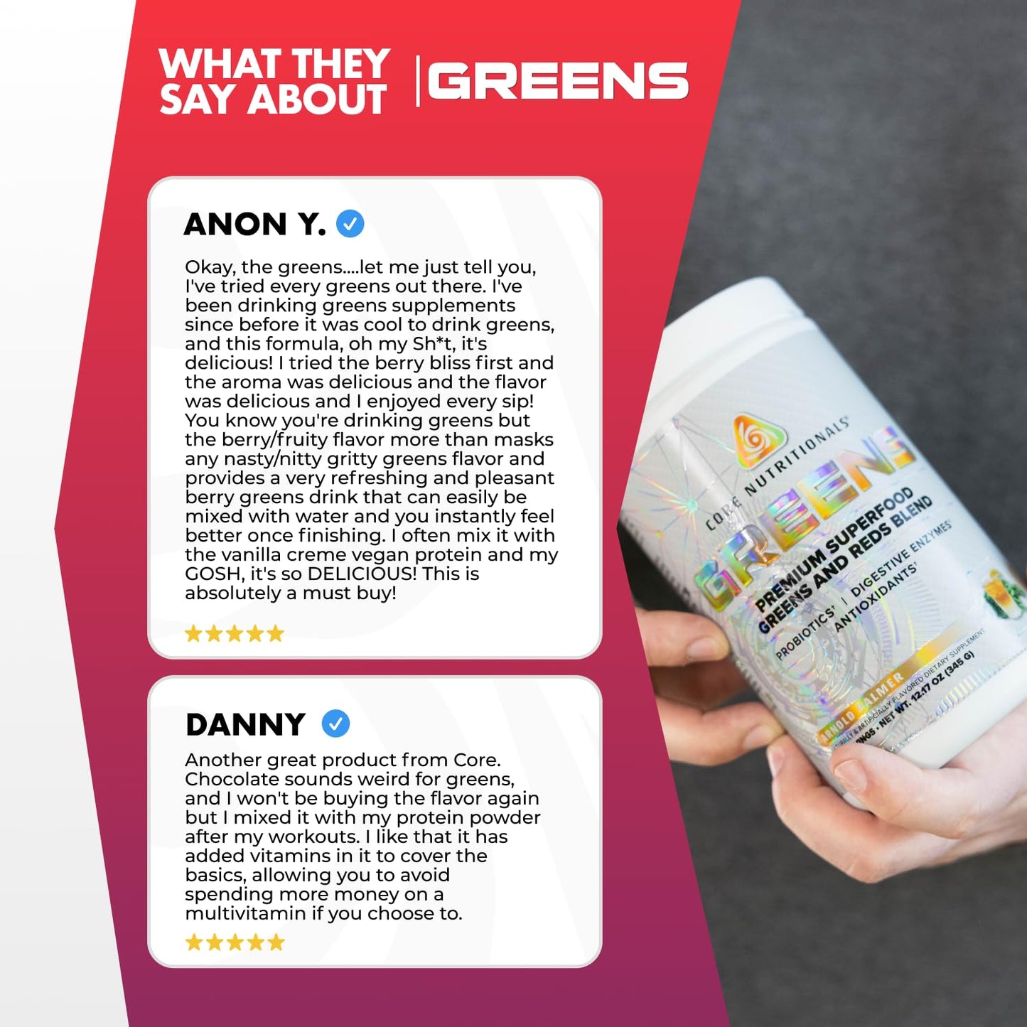 Core Nutritionals Greens | Premium Superfood Reds & Greens Blend | 5 Billion CFU Probiotics, Digestive Enzymes, & Antioxidants | 30 Servings (Berry Bliss) - dailyvitalstore