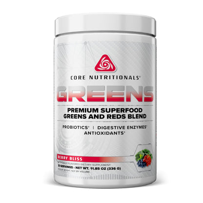 Core Nutritionals Greens | Premium Superfood Reds & Greens Blend | 5 Billion CFU Probiotics, Digestive Enzymes, & Antioxidants | 30 Servings (Berry Bliss) - dailyvitalstore