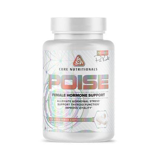 Core Nutritionals Poise Female Hormone Support | Thyroid Hormone Balance & Menstrual Support | with Magnesium & Iodine | Antioxidant Rich | 112 Vegetable Capsules - dailyvitalstore