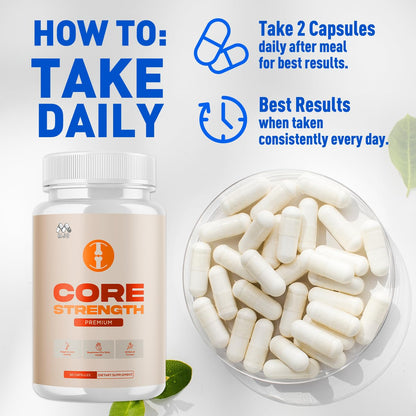 Core Strength Joint Support Capsules, Official Core Strength Supplement Pills with All Natural Ingredients, Advanced Overall Health and Wellness Support with Max Strength Multivitamins (60 Capsules) - dailyvitalstore