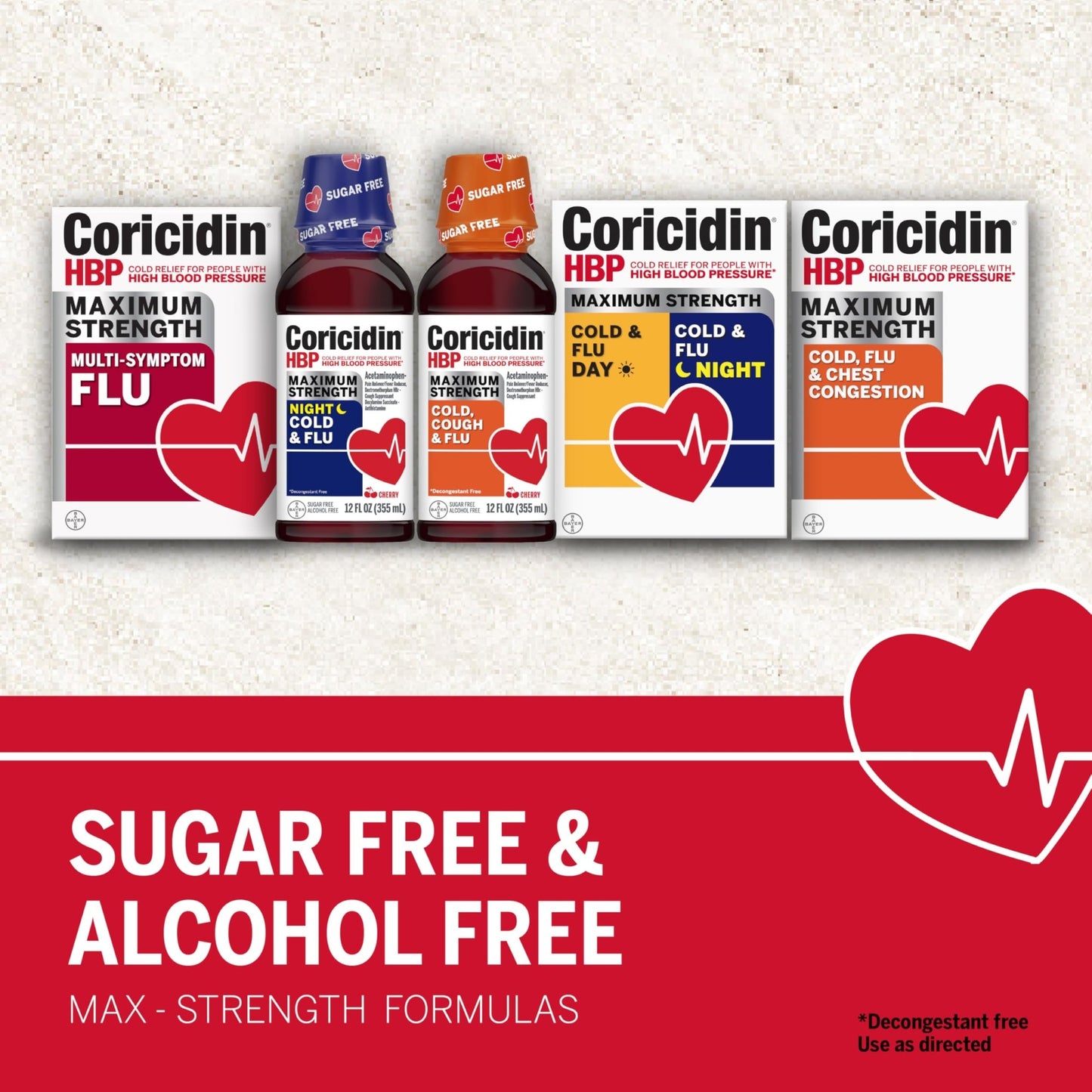 Coricidin HBP, Decongestant-Free Cold Symptom Relief for People with High Blood Pressure, Maximum Strength, Flu & Chest Congestion Liquid Gels, 24 Count - dailyvitalstore