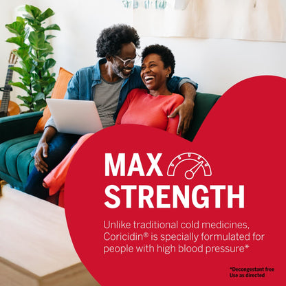 Coricidin HBP, Decongestant-Free Cold Symptom Relief for People with High Blood Pressure, Maximum Strength, Flu & Chest Congestion Liquid Gels, 24 Count - dailyvitalstore