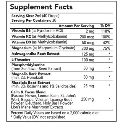 Cortisol Manager Drops with Magnesium & Ashwagandha - Advanced Liquid Blend for Relaxation, Supports Restful Sleep, Fast-Absorbing Liquid, Non-GMO, 2 Fl Oz - dailyvitalstore