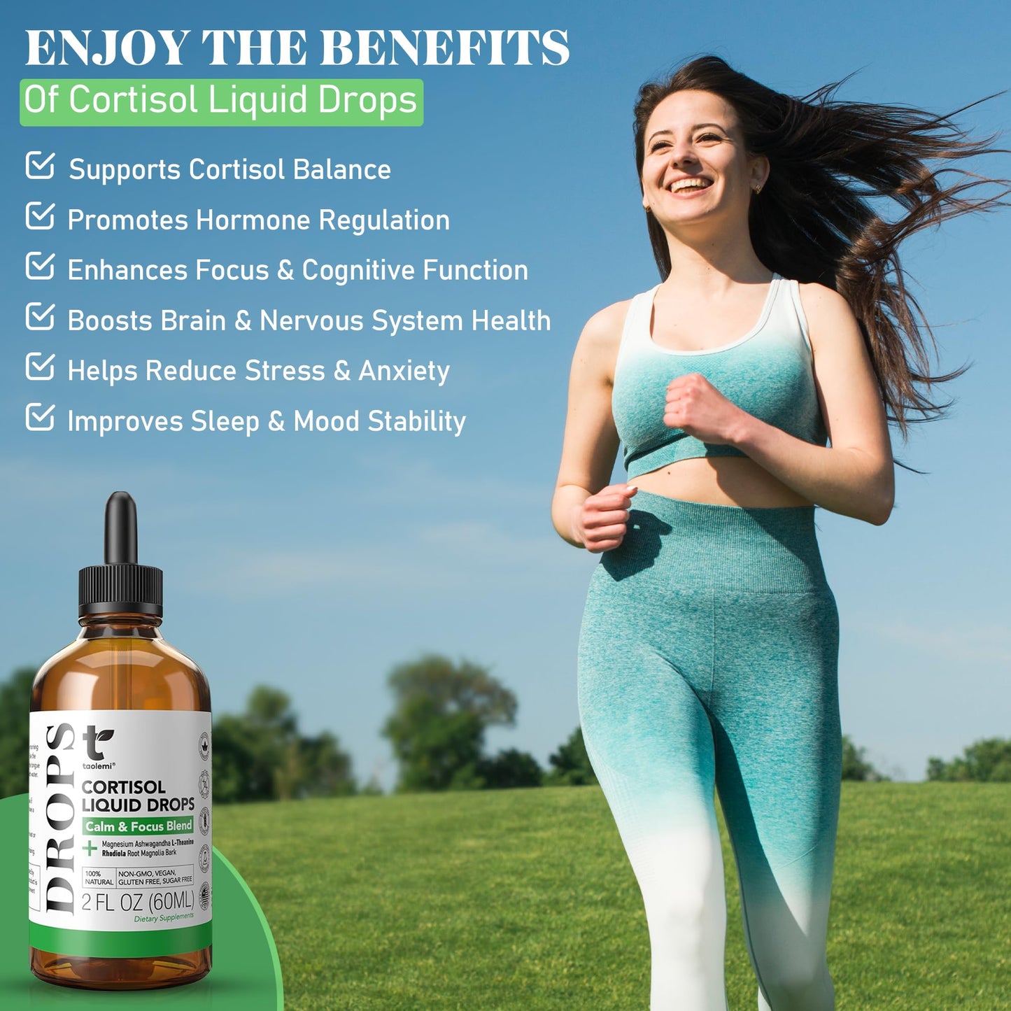 Cortisol Manager Drops with Magnesium & Ashwagandha - Advanced Liquid Blend for Relaxation, Supports Restful Sleep, Fast-Absorbing Liquid, Non-GMO, 2 Fl Oz - dailyvitalstore