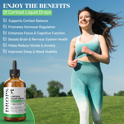 Cortisol Manager Drops with Magnesium & Ashwagandha - Advanced Liquid Blend for Relaxation, Supports Restful Sleep, Fast-Absorbing Liquid, Non-GMO, 2 Fl Oz - dailyvitalstore