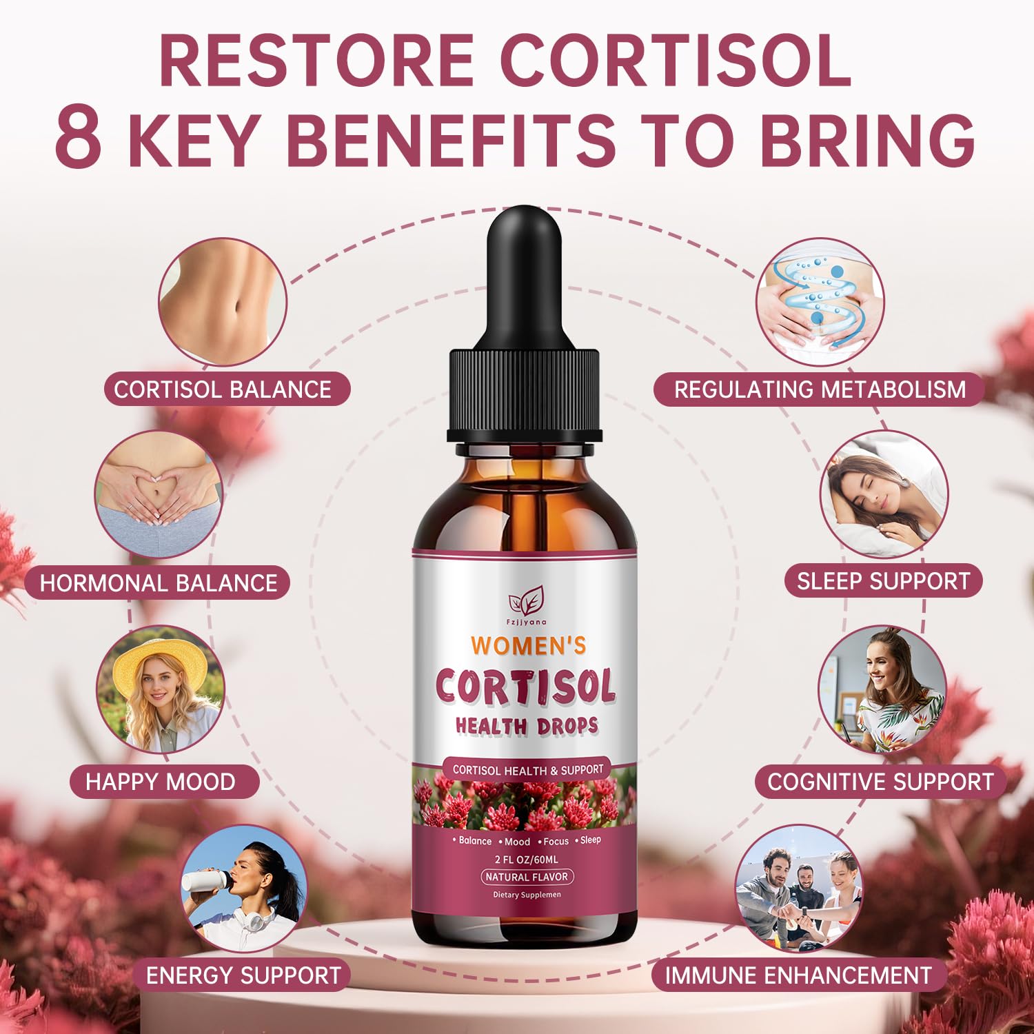 Cortisol Manager Liquid Drops, Cortisol Supplements for Women, with magnesium ashwagandha, rhodiola rosea,l-theanine,Phosphatidylserine-Promote Relaxation and Support Mood- 30 Day Vegan Supply - dailyvitalstore