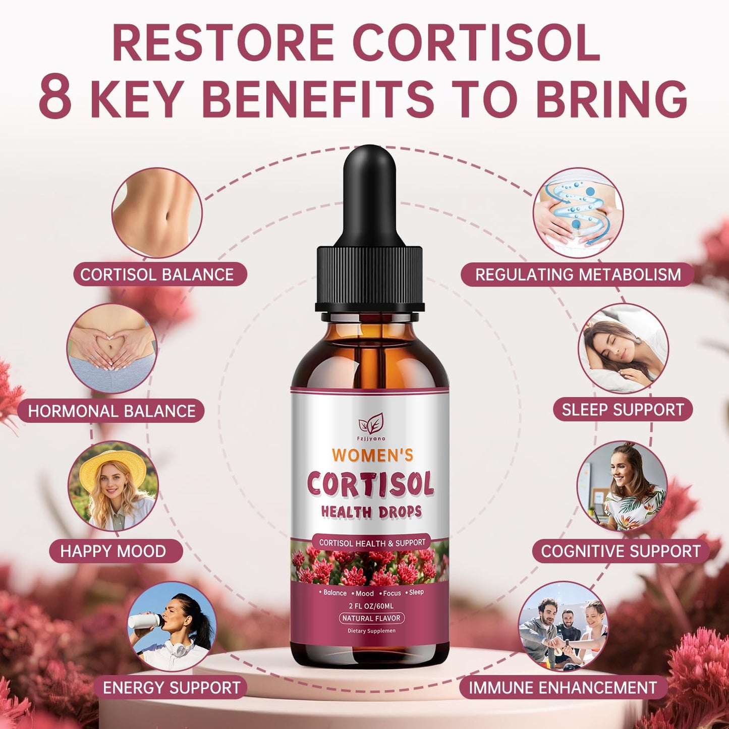 Cortisol Manager Liquid Drops, Cortisol Supplements for Women, with magnesium ashwagandha, rhodiola rosea,l-theanine,Phosphatidylserine-Promote Relaxation and Support Mood- 30 Day Vegan Supply - dailyvitalstore