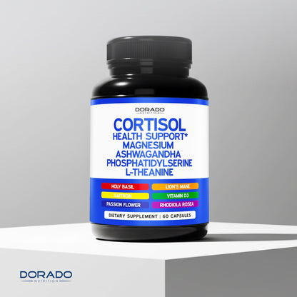 Cortisol Supplements for Women & Men with 14 in1 Blend (Magnesium, Ashwagandha, L Theanine & More) Healthy Cortisol Balance & Calm Mood Support - Third Party Tested, Non GMO, USA Made - 60 Count - dailyvitalstore