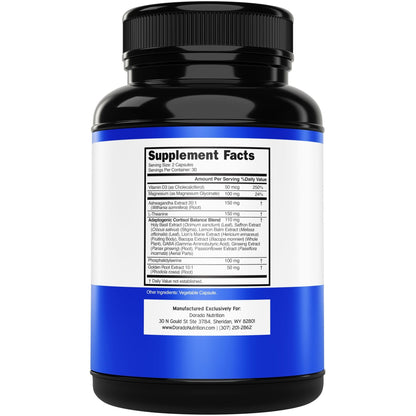 Cortisol Supplements for Women & Men with 14 in1 Blend (Magnesium, Ashwagandha, L Theanine & More) Healthy Cortisol Balance & Calm Mood Support - Third Party Tested, Non GMO, USA Made - 60 Count - dailyvitalstore