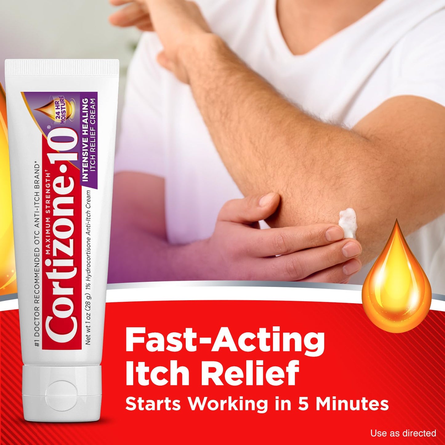 Cortizone-10 Maximum Strength Intensive Healing Itch Relief Cream, 1% Hydrocortisone, Fast-Acting, Anti-Itch Cream for Bug Bites, Rash, Eczema, Psoriasis, Poison Ivy, Oak, Sumac & More, 1 oz - dailyvitalstore