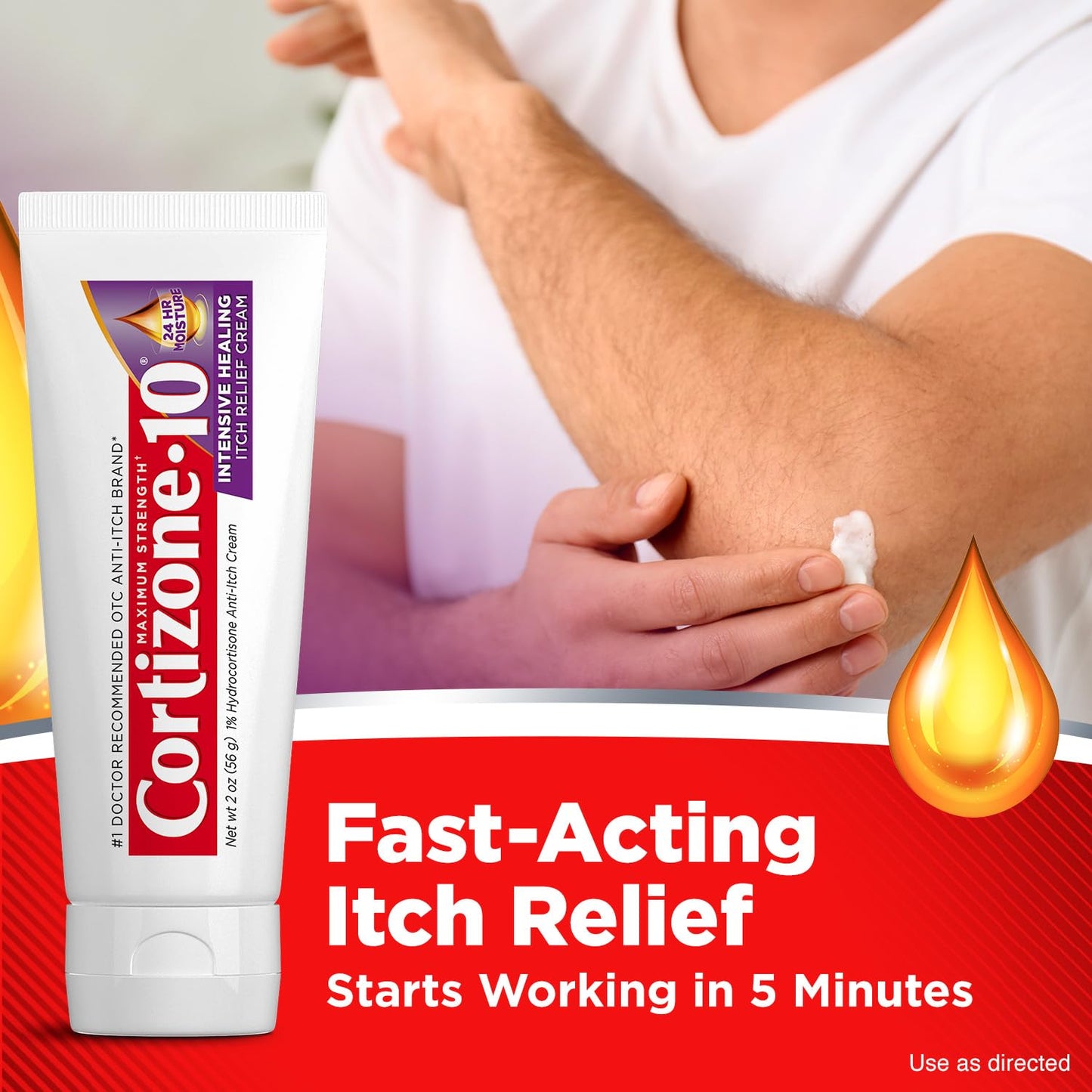 Cortizone-10 Maximum Strength Intensive Healing Itch Relief Cream, 1% Hydrocortisone, Fast-Acting, Anti-Itch Cream for Bug Bites, Rash, Eczema, Psoriasis, Poison Ivy, Oak, Sumac & More, 2 oz - dailyvitalstore