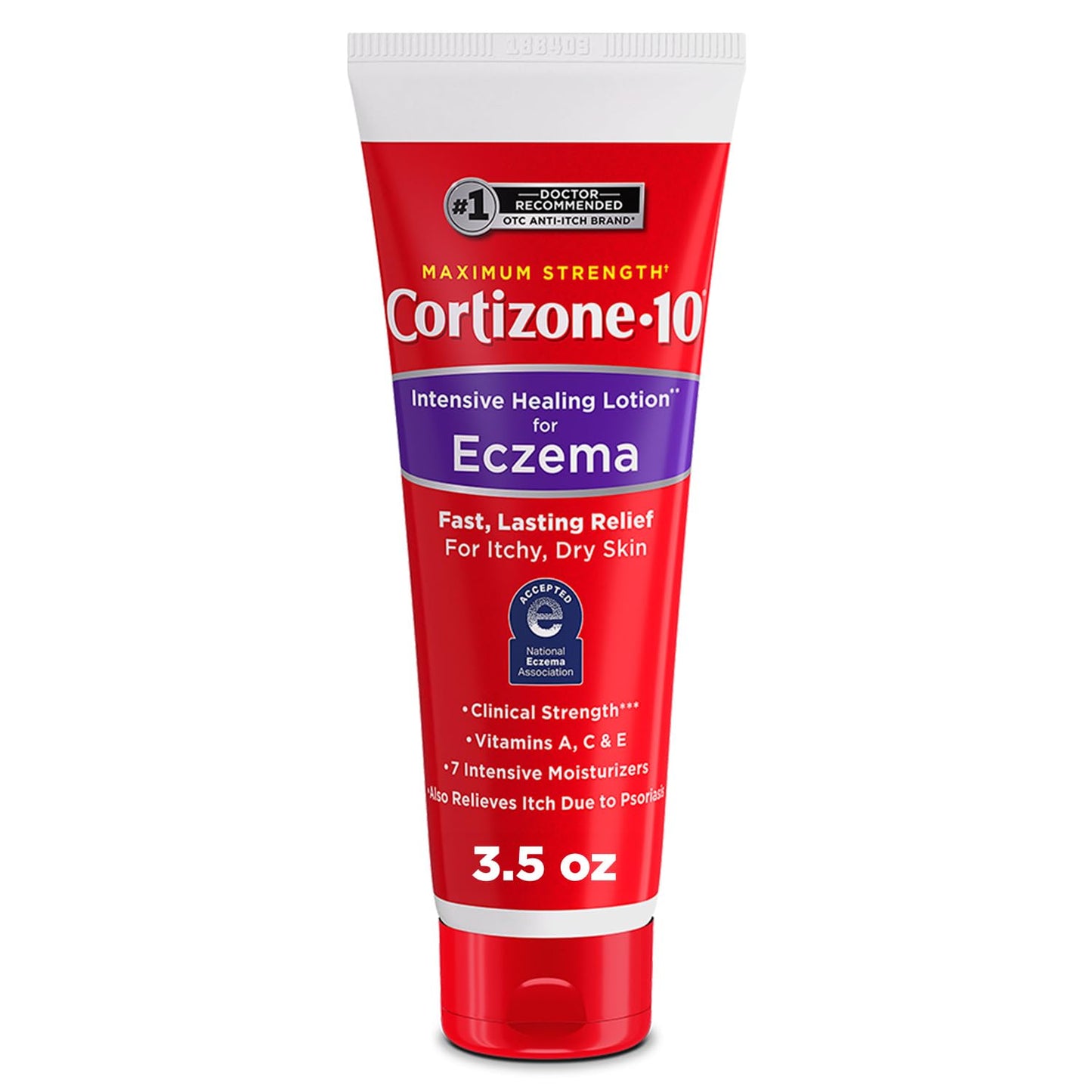 Cortizone-10 Maximum Strength Intensive Healing Itch Relief Lotion for Eczema, 1% Hydrocortisone, Fast-Acting, Anti-Itch Cream for Minor Skin Irritations, Rashes and Inflammation Due to Eczema, 3.5 oz - dailyvitalstore