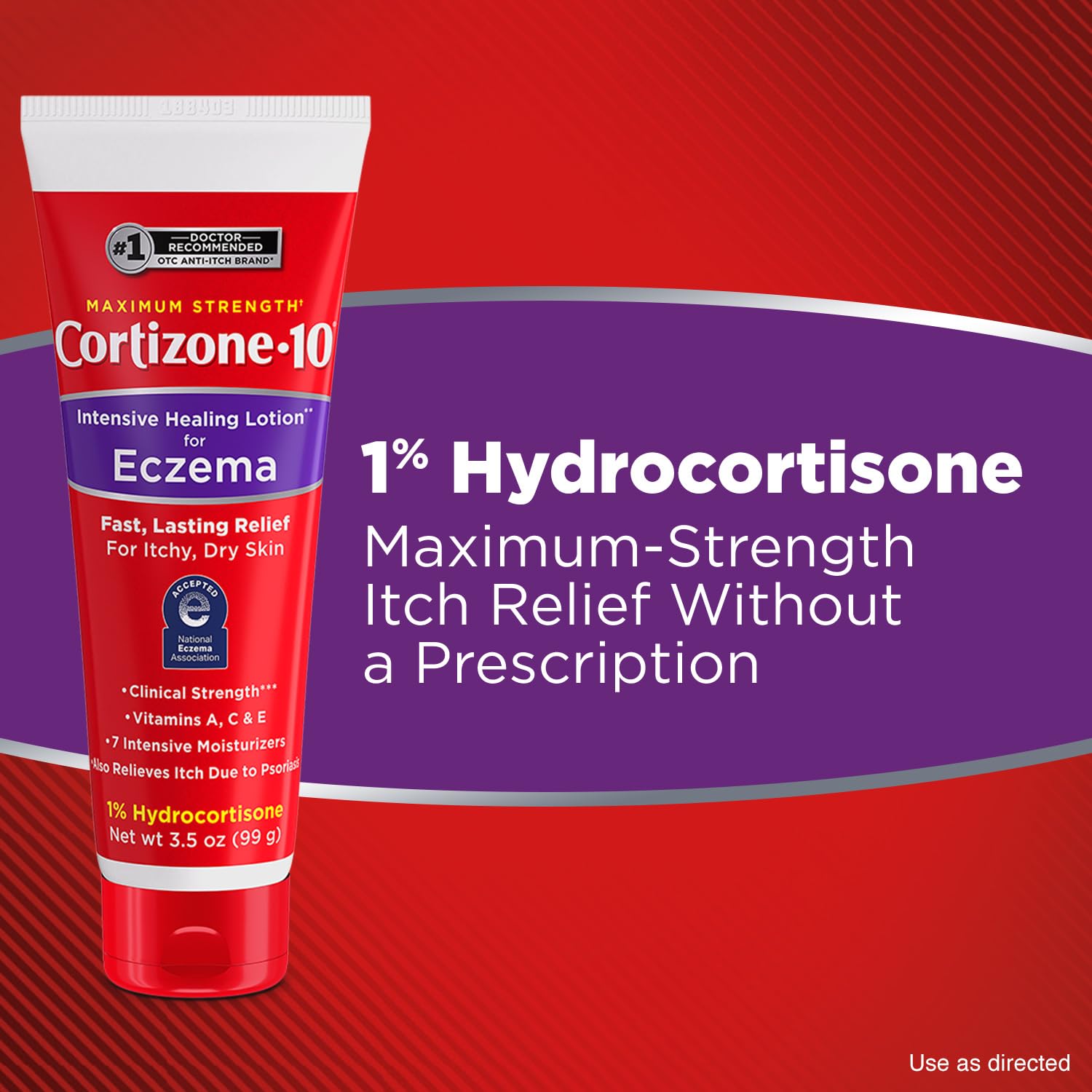 Cortizone-10 Maximum Strength Intensive Healing Itch Relief Lotion for Eczema, 1% Hydrocortisone, Fast-Acting, Anti-Itch Cream for Minor Skin Irritations, Rashes and Inflammation Due to Eczema, 3.5 oz - dailyvitalstore