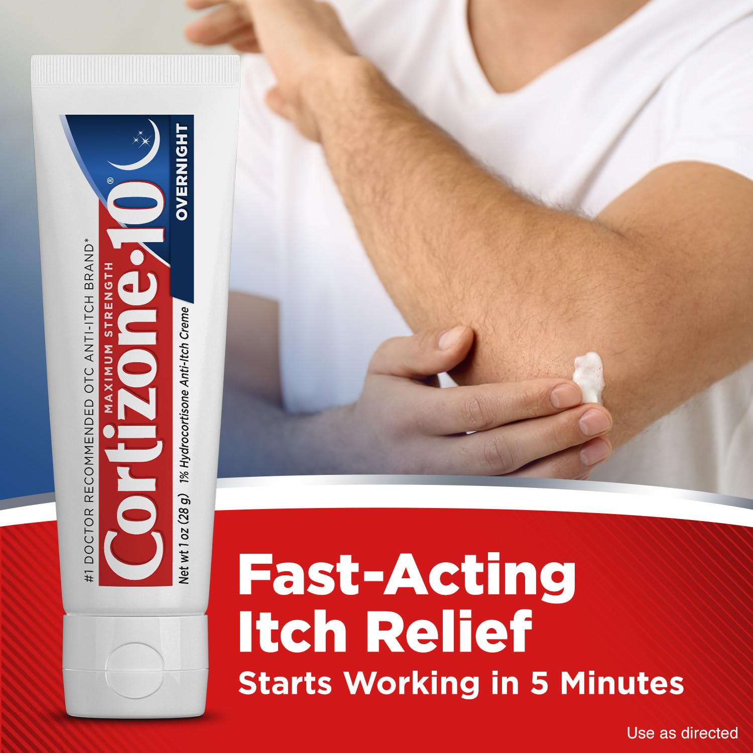 Cortizone-10 Maximum Strength Overnight Itch Relief Cream, 1% Hydrocortisone, Fast-Acting, Lavender Scented Anti-Itch Cream for Bug Bites, Rash, Eczema, Psoriasis, Poison Ivy, Oak, Sumac, 1 oz - dailyvitalstore