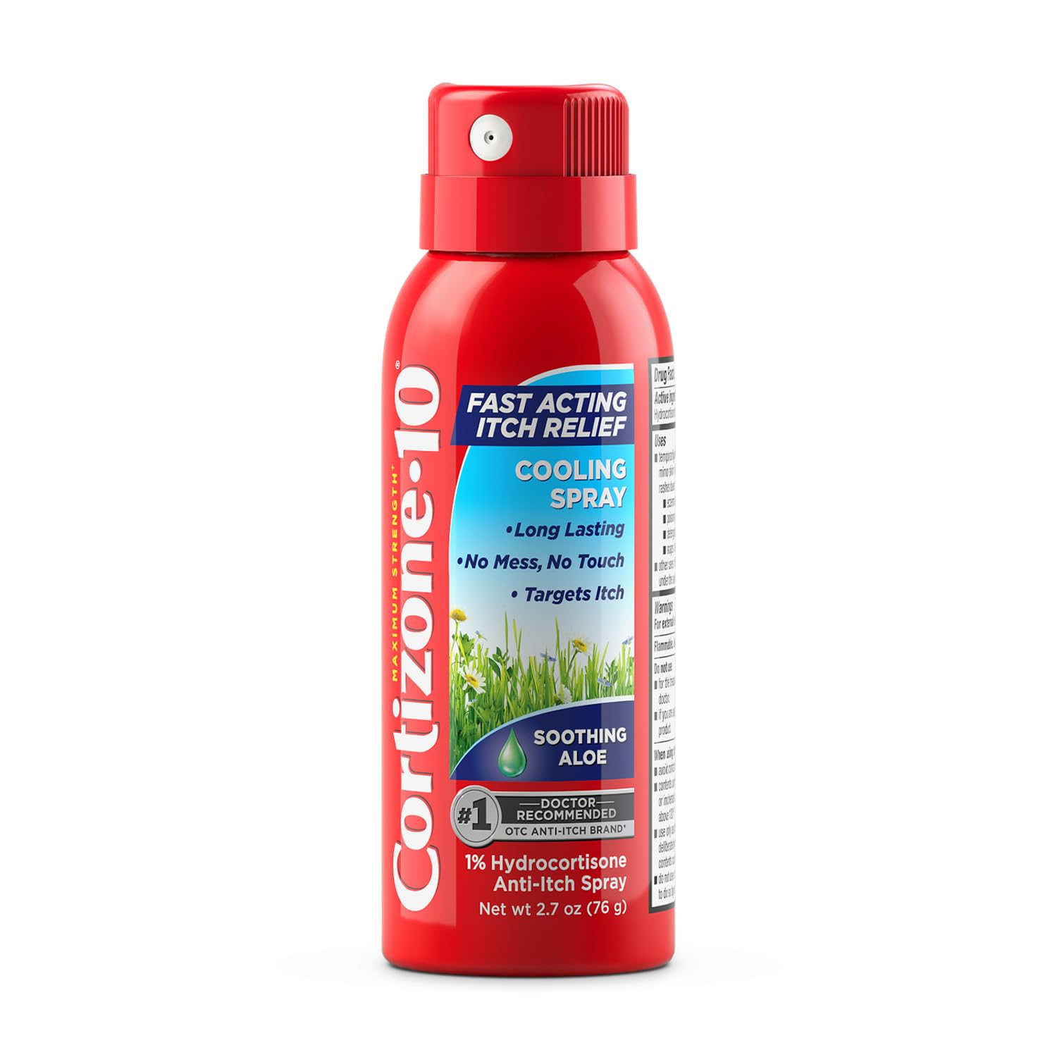 Cortizone 10 Maximum Strength Soothing Aloe Itch Relief Cooling Spray, 1% Hydrocortisone, Fast-Acting, Anti-Itch Spray for Bug Bites, Rash, Eczema, Psoriasis, Poison Ivy, Oak, Sumac, 2.7 oz - dailyvitalstore