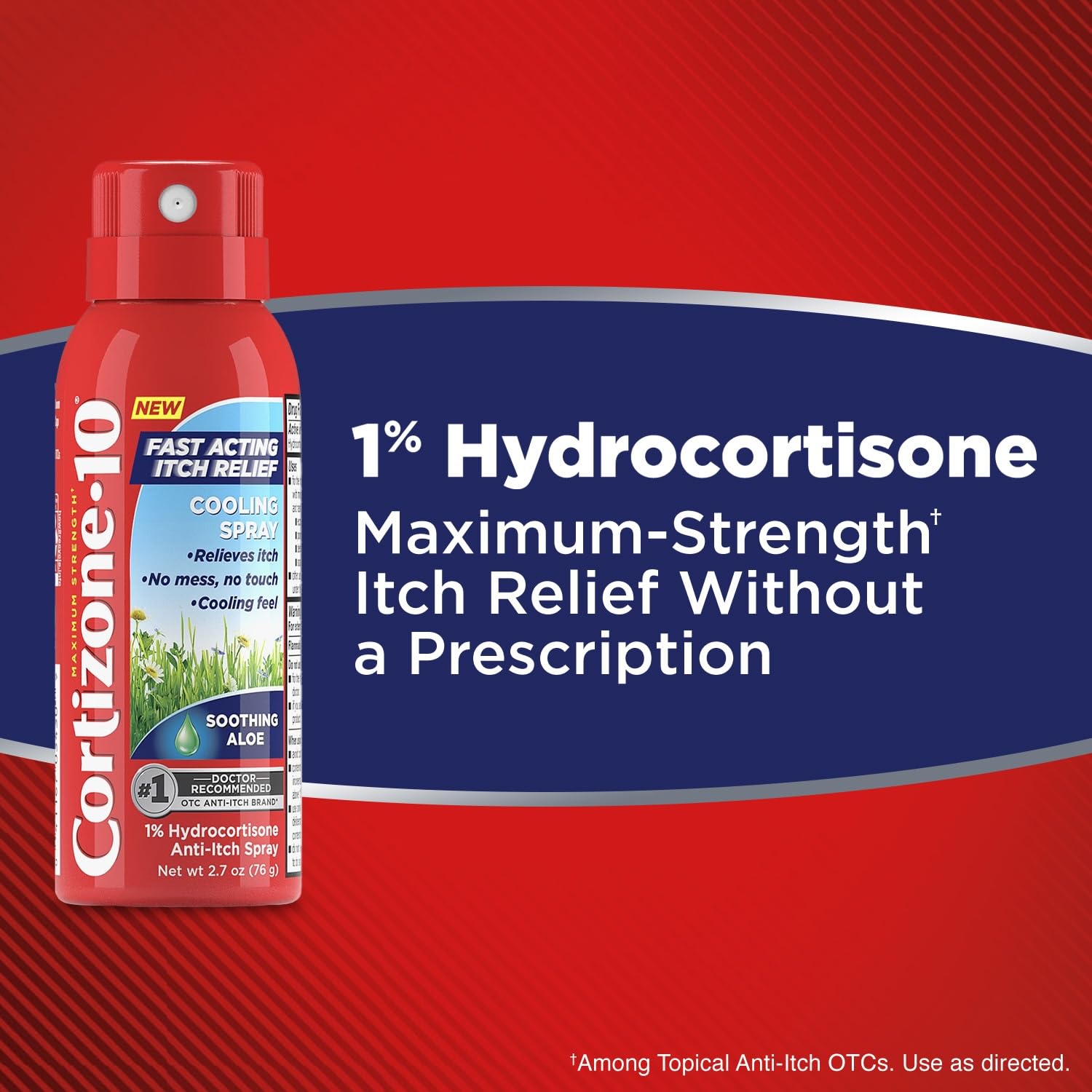 Cortizone-10 Maximum Strength Soothing Aloe Itch Relief Cooling Spray, 1% Hydrocortisone, Fast-Acting, Anti-Itch Spray for Bug Bites, Rash, Eczema, Psoriasis, Poison Ivy, Oak, Sumac, 2.7 oz 3-Pack - dailyvitalstore