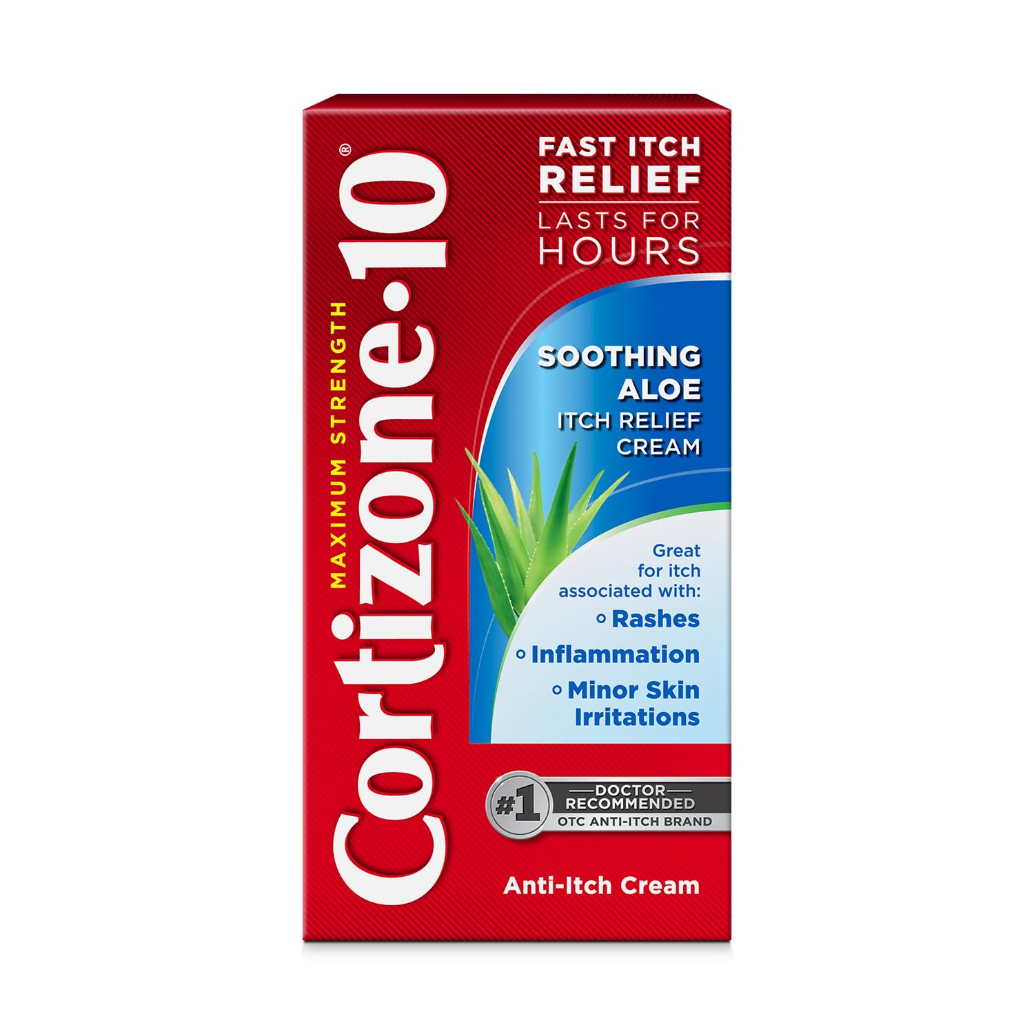 Cortizone-10 Maximum Strength Soothing Aloe Itch Relief Cream, 1% Hydrocortisone, Fast-Acting, Anti-Itch Cream for Bug Bites, Rash, Eczema, Psoriasis, Poison Ivy, Oak, Sumac & More, 1 oz - dailyvitalstore