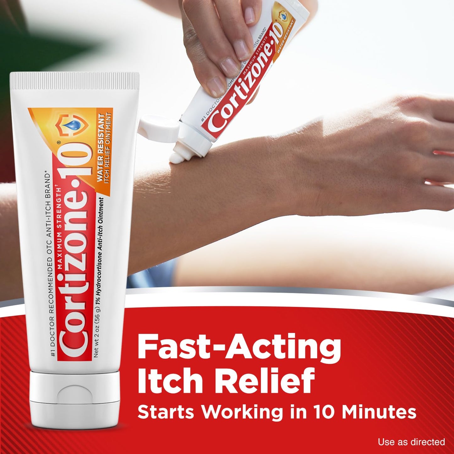Cortizone-10 Maximum Strength Water Resistant Itch Relief Ointment, 1% Hydrocortisone, Fast-Acting, Anti-Itch Cream for Bug Bites, Rash, Eczema, Psoriasis, Poison Ivy, Oak, Sumac & More, 2 oz - dailyvitalstore