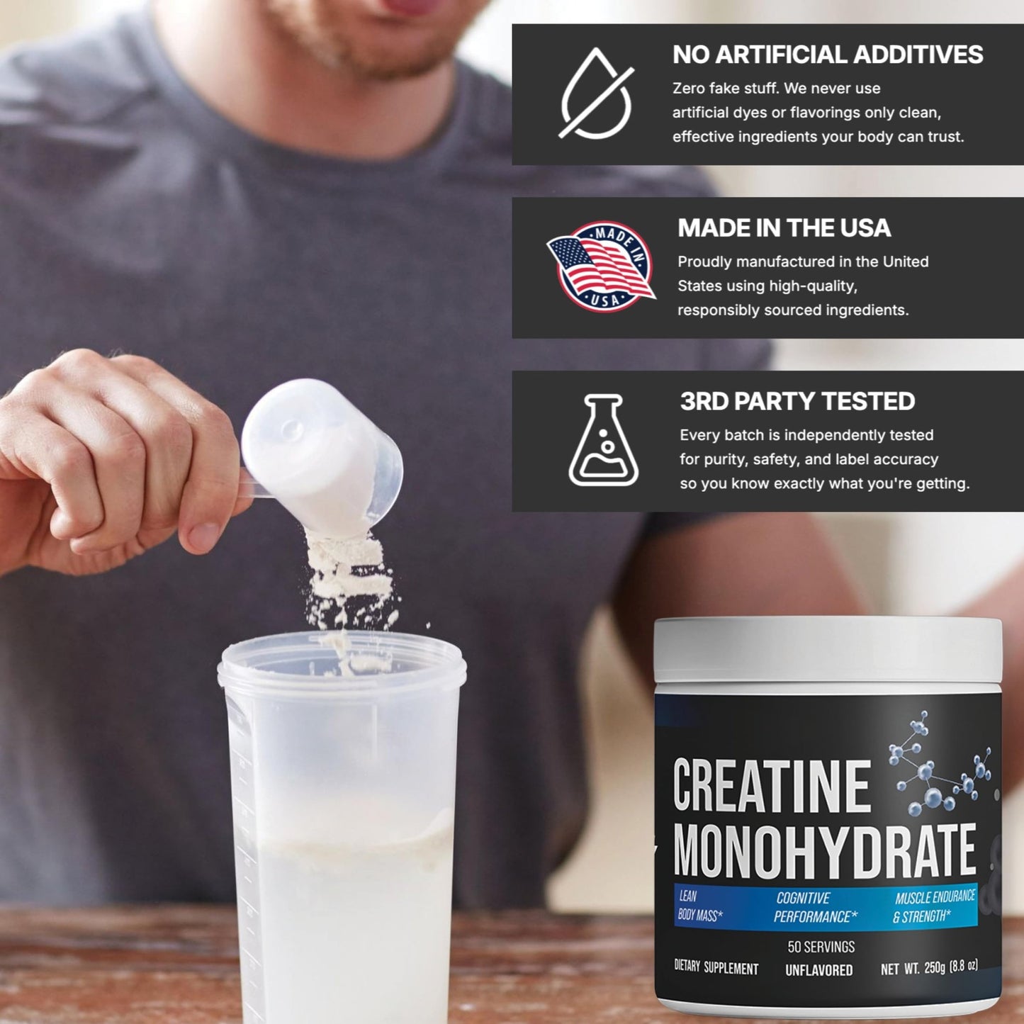 CorVive Creatine Monohydrate - Pure & Unflavored Creatine Powder - Vegan, Gluten Free, No Additives, Non-GMO - Easy-Mix Formula for Strength & Performance Support - dailyvitalstore