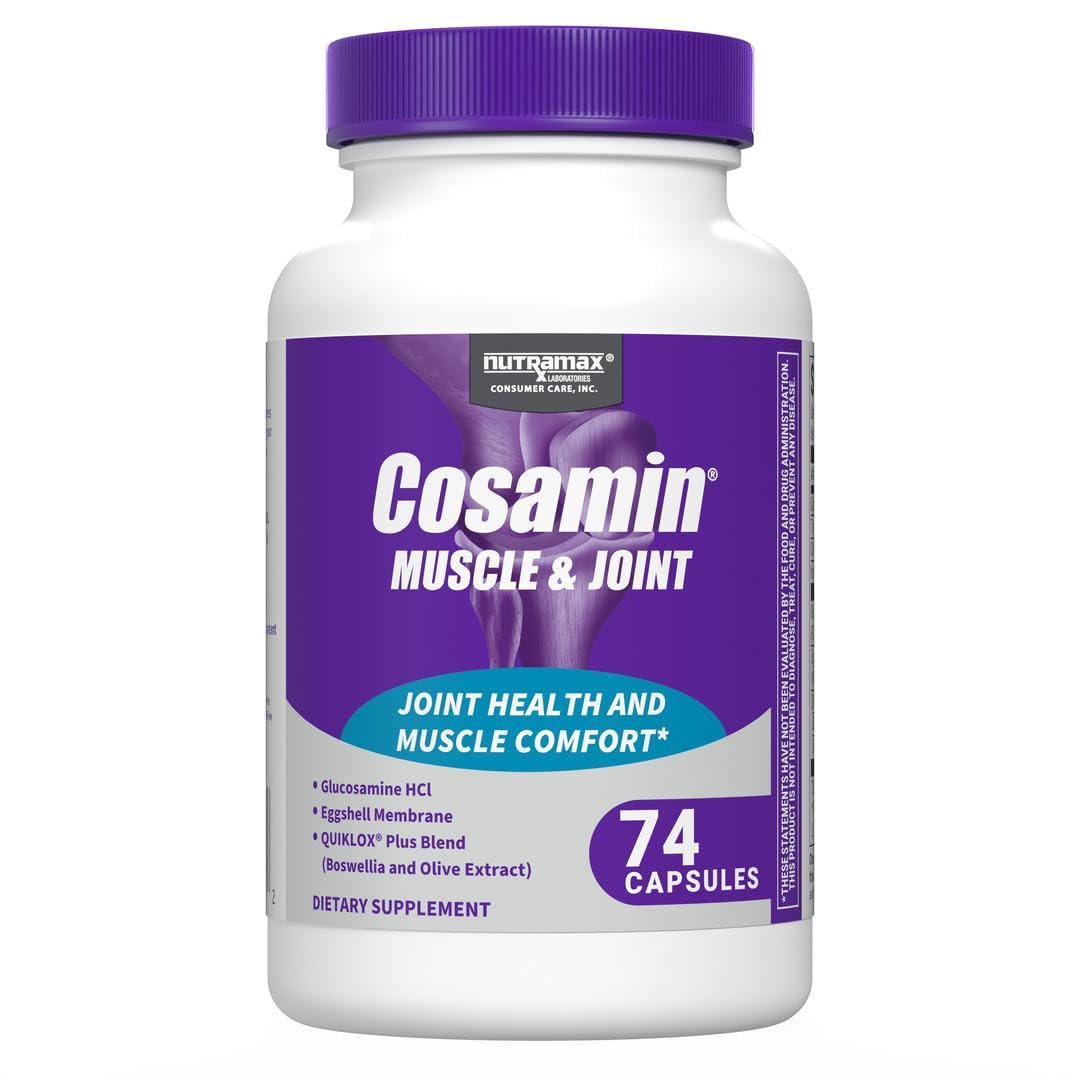 Cosamin Nutramax Muscle & Joint, Works to Decrease Cartilage Breakdown, Joint Health Supplement, Adult Men and Women Joint Health, 74 Capsules - dailyvitalstore