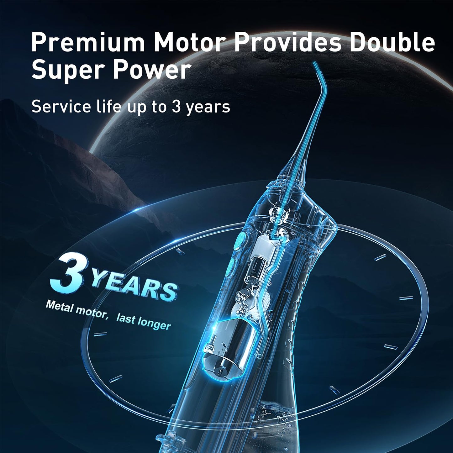 COSLUS Water Dental Flosser Teeth Pick C20: ADA Accepted, Portable Cordless Oral Irrigator 300ML Rechargeable Travel Irrigation Cleaner IPX7 Waterproof Electric - dailyvitalstore