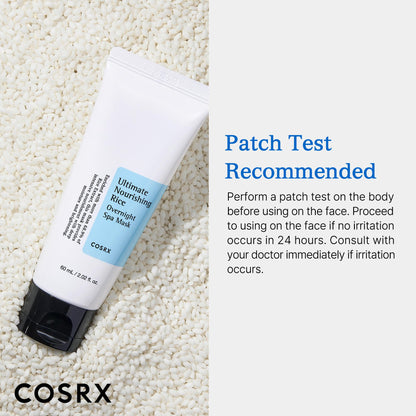 COSRX Ultimate Nourishing Rice Overnight Spa Mask, 60ml / 2.02 fl.oz | Rice Extract 68% and Niacinamide 2%, Korean Skin Care, Animal Testing Free - dailyvitalstore