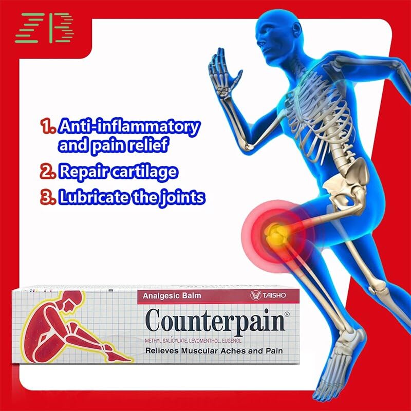 Counterpain® Warm Balm for Temporary Relief of Minor Muscular Aches and Pain, Methyl Salicylate, Levomenthol, Eugenol, Made in Indonesia - dailyvitalstore