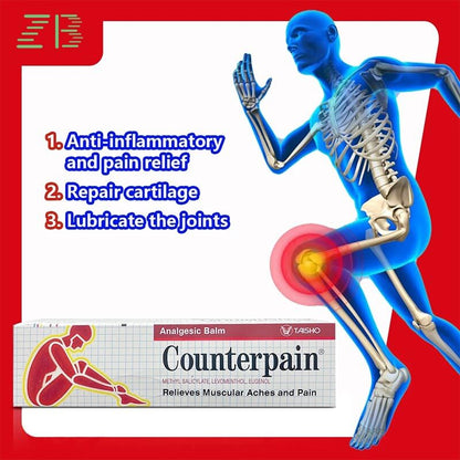 Counterpain® Warm Balm for Temporary Relief of Minor Muscular Aches and Pain, Methyl Salicylate, Levomenthol, Eugenol, Made in Indonesia - dailyvitalstore