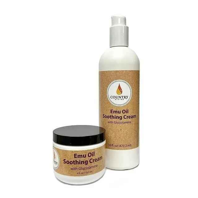 Country Divine Emu Oil Soothing Cream with Glucosamine 4oz. Jar - dailyvitalstore
