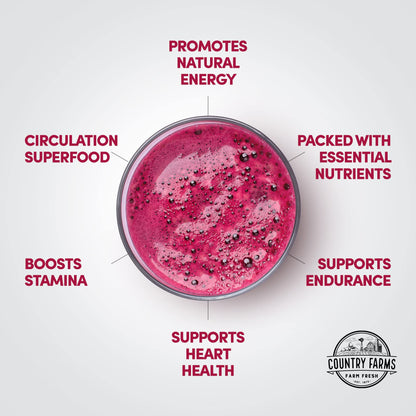 Country Farms Bountiful Beets, Wholefood Beet Extract Superfood, Helps Support Healthy Circulation and Promote Energy - dailyvitalstore
