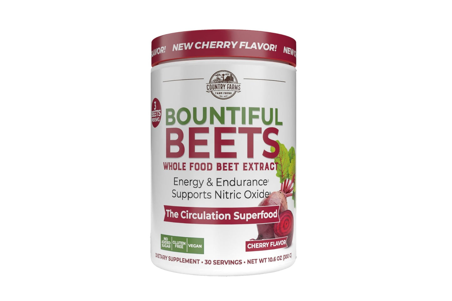 Country Farms Bountiful Beets, Wholefood Beet Extract Superfood, Helps Support Healthy Circulation and Promote Energy - dailyvitalstore