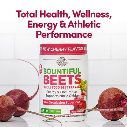 Country Farms Bountiful Beets, Wholefood Beet Extract Superfood, Helps Support Healthy Circulation and Promote Energy - dailyvitalstore
