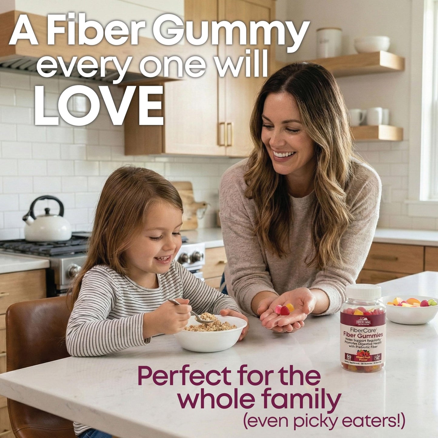 Country Farms Fiber Care Prebiotic Gummies, 6g of Fiber Per Serving, , FOS from Beets, Digestive Health and Bloat, Supports Regularit - dailyvitalstore