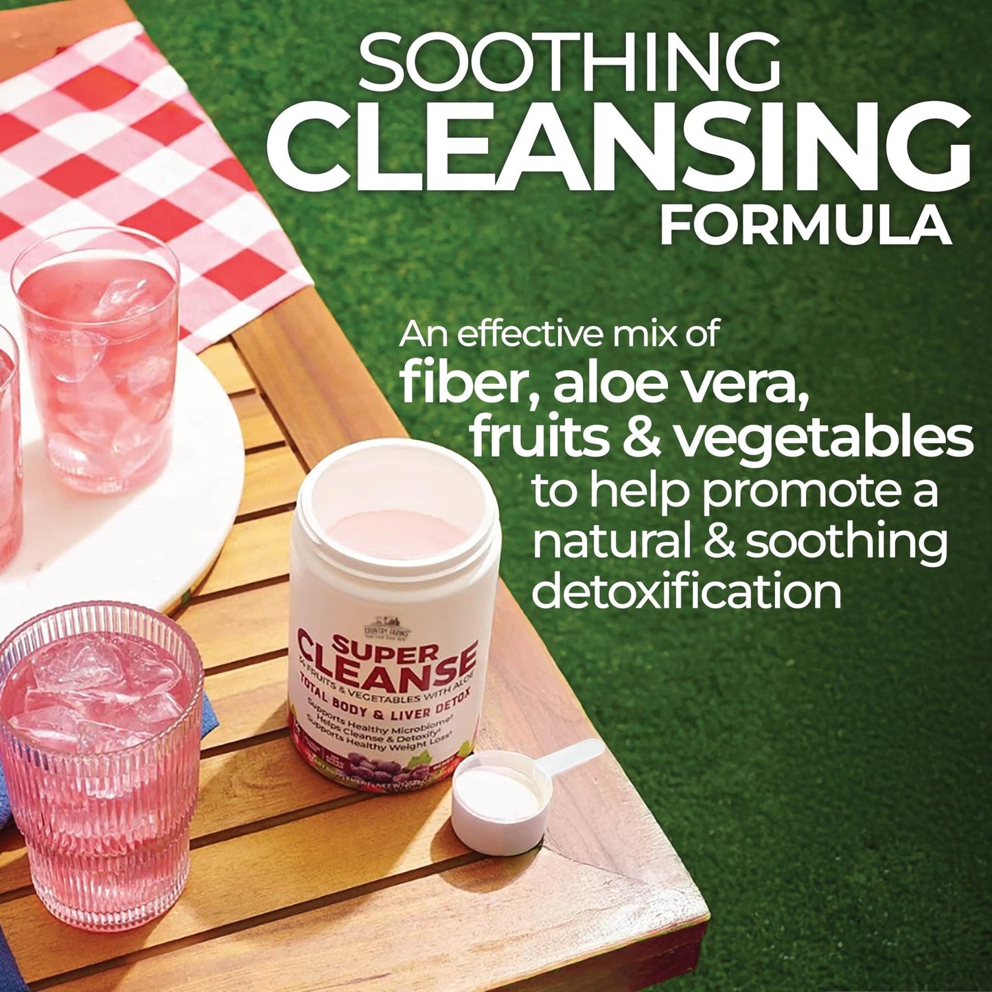 Country Farms Super Cleanse, Super Juice Cleanse, Supports Healthy Digestive System, 34 Fruits and Vegetables with Aloe, Promotes Natural Detoxification, - dailyvitalstore