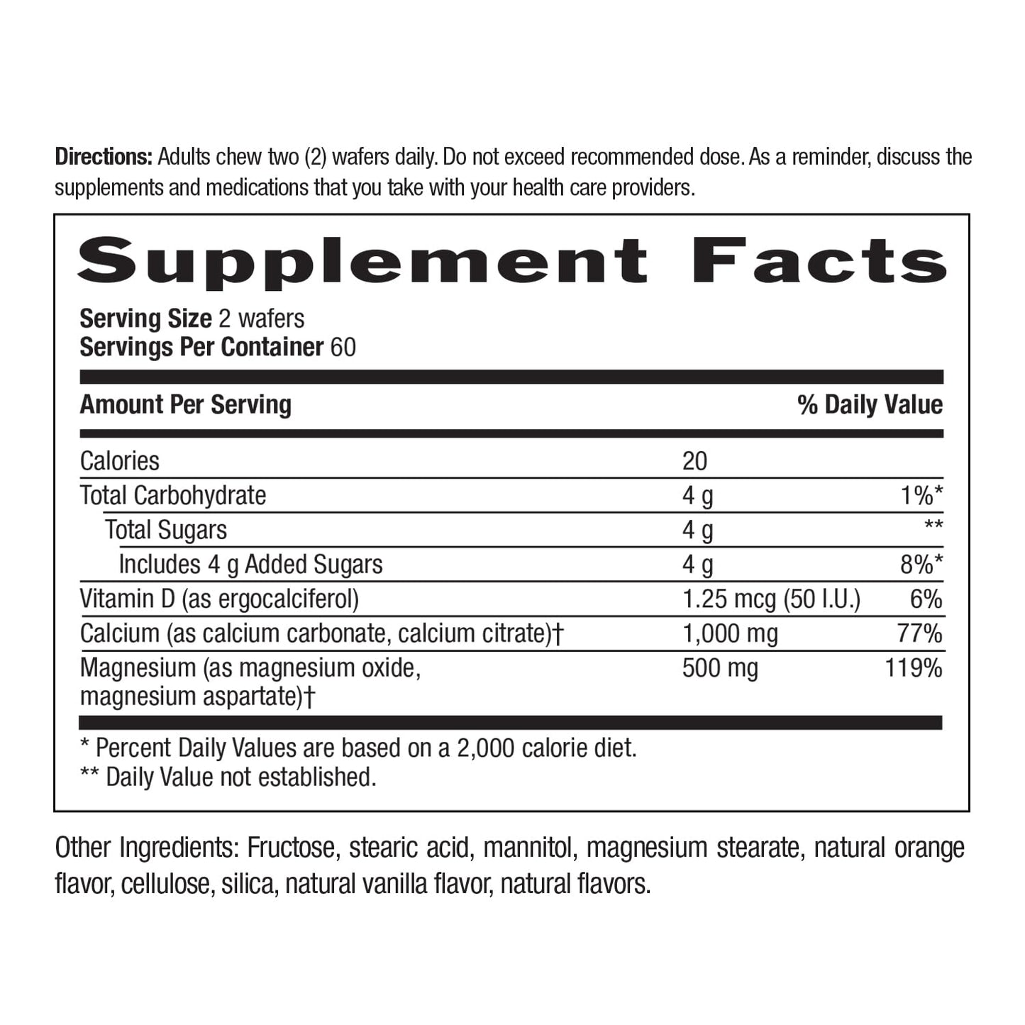 Country Life Cal-Snack - Chewable Calcium Magnesium Supplement wafers with Vitamin D3, Easy to Digest, Vanilla Orange Flavor, Dietary Supplement - dailyvitalstore