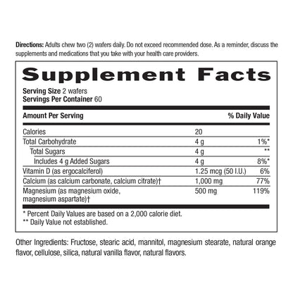 Country Life Cal-Snack - Chewable Calcium Magnesium Supplement wafers with Vitamin D3, Easy to Digest, Vanilla Orange Flavor, Dietary Supplement - dailyvitalstore