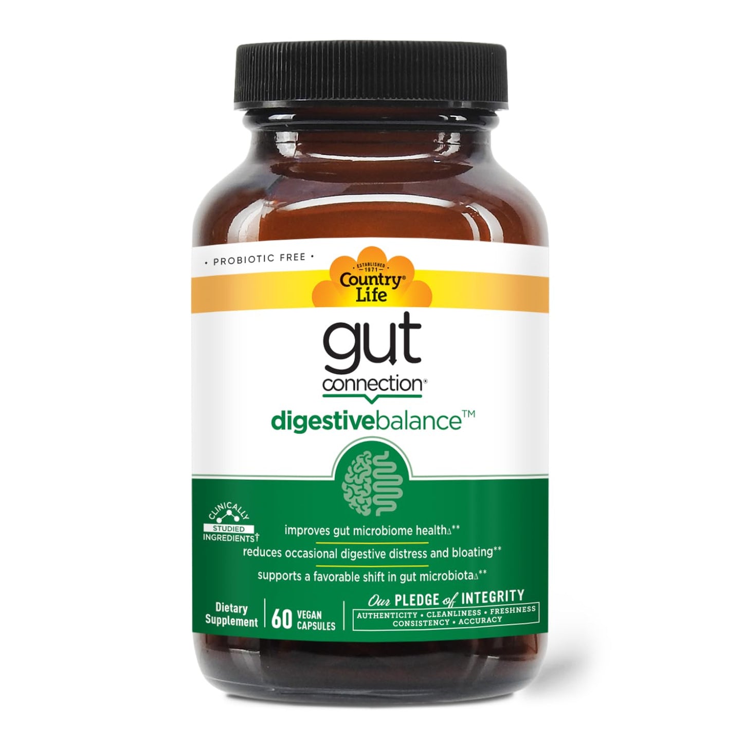 Country Life Gut Connection Digestive Balance – Prebiotic & Digestive Enzyme Supplement for Gut Health, Bloating Relief, and Improved Bowel Movements - dailyvitalstore