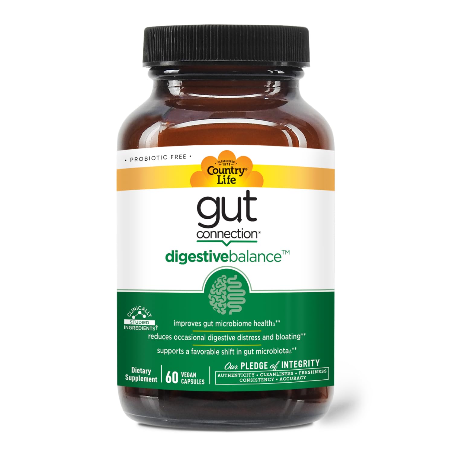 Country Life Gut Connection Digestive Balance – Prebiotic & Digestive Enzyme Supplement for Gut Health, Bloating Relief, and Improved Bowel Movements - dailyvitalstore