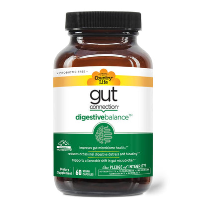 Country Life Gut Connection Digestive Balance – Prebiotic & Digestive Enzyme Supplement for Gut Health, Bloating Relief, and Improved Bowel Movements - dailyvitalstore