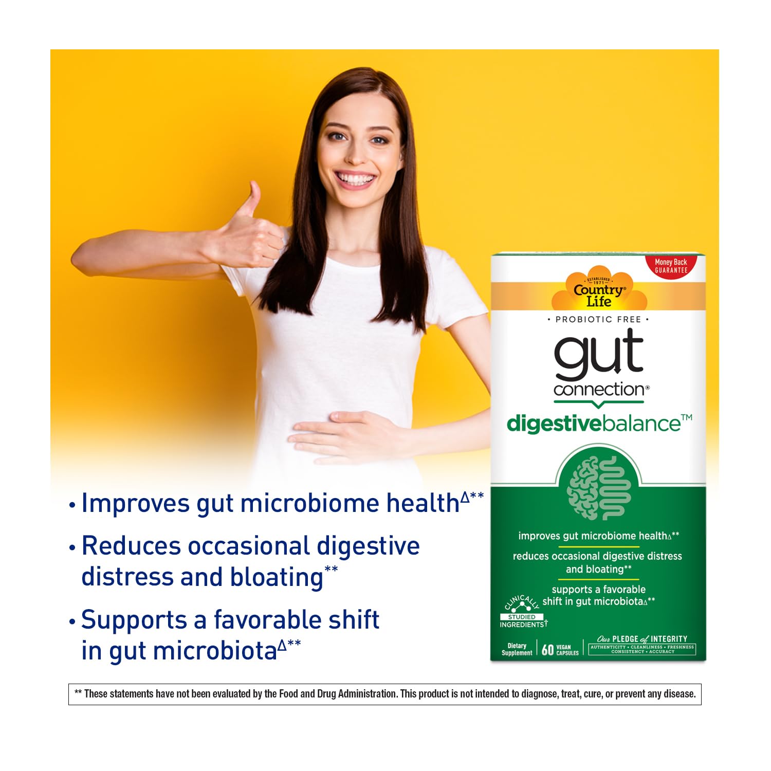 Country Life Gut Connection Digestive Balance – Prebiotic & Digestive Enzyme Supplement for Gut Health, Bloating Relief, and Improved Bowel Movements - dailyvitalstore