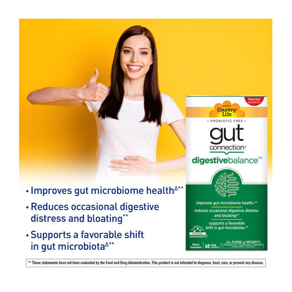 Country Life Gut Connection Digestive Balance – Prebiotic & Digestive Enzyme Supplement for Gut Health, Bloating Relief, and Improved Bowel Movements - dailyvitalstore